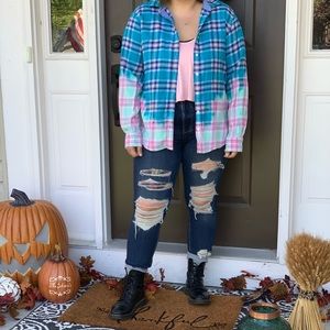 ✨New Listing!!✨Lands End ombré bleached flannel!